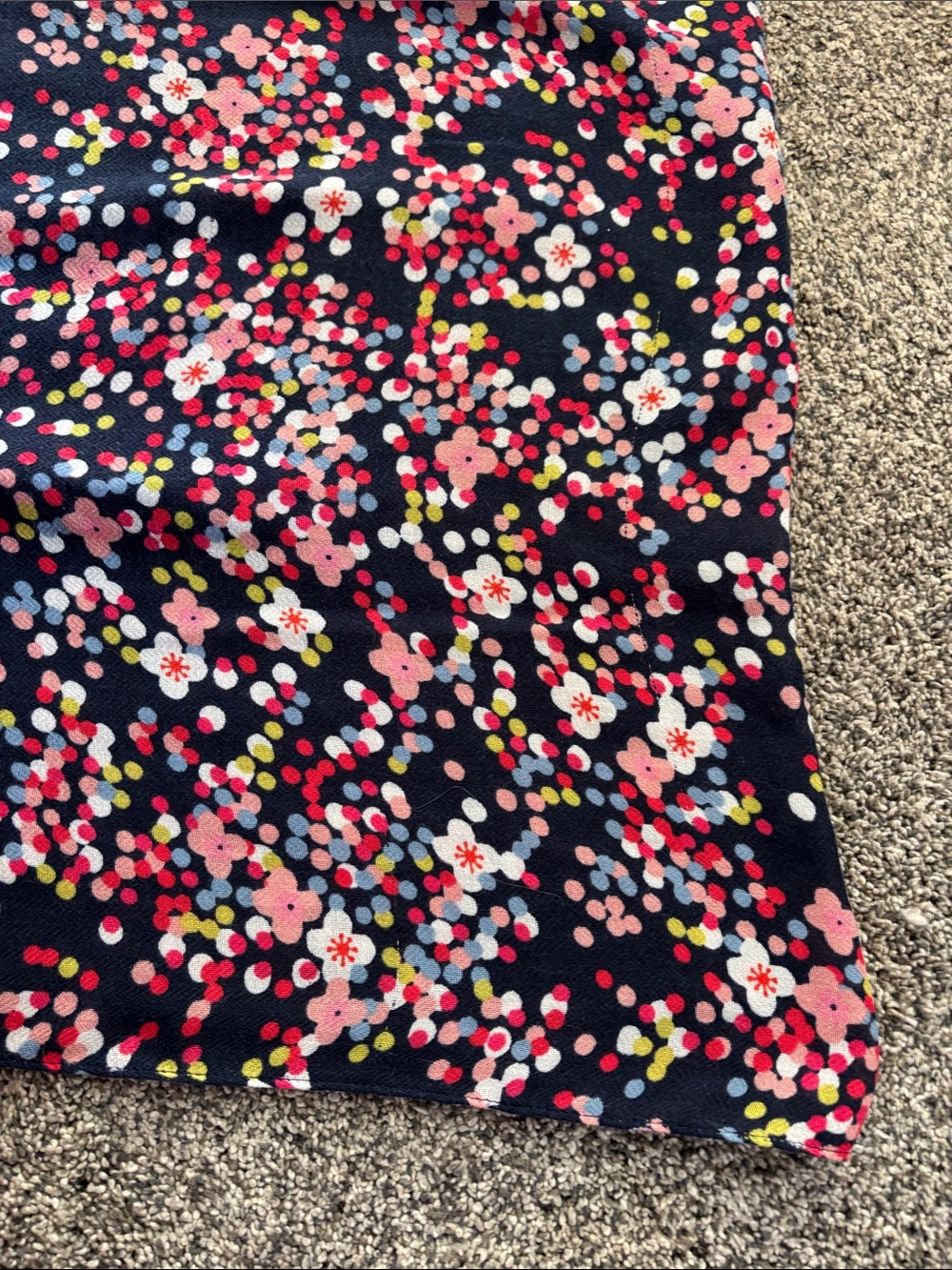 Women's Navy Floral Print scarf - Pink & White Blossom Design